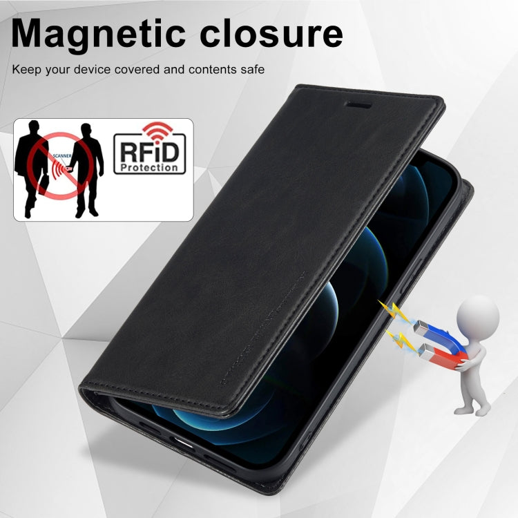 For iPhone 12 Pro/12 LC.IMEEKE RFID Anti-theft Leather Phone Case