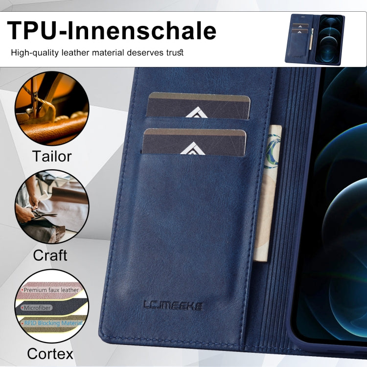 For iPhone 12 Pro/12 LC.IMEEKE RFID Anti-theft Leather Phone Case