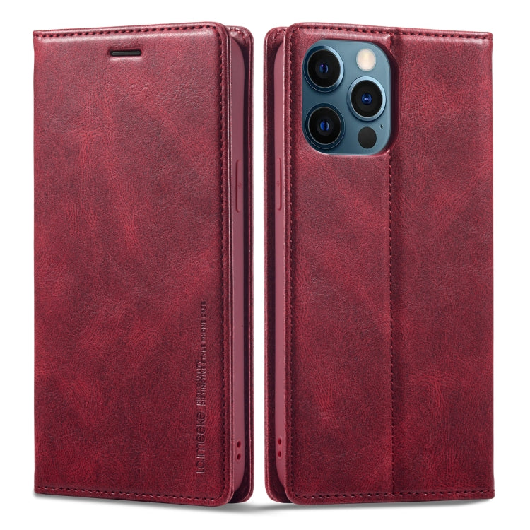 For iPhone 12 Pro/12 LC.IMEEKE RFID Anti-theft Leather Phone Case