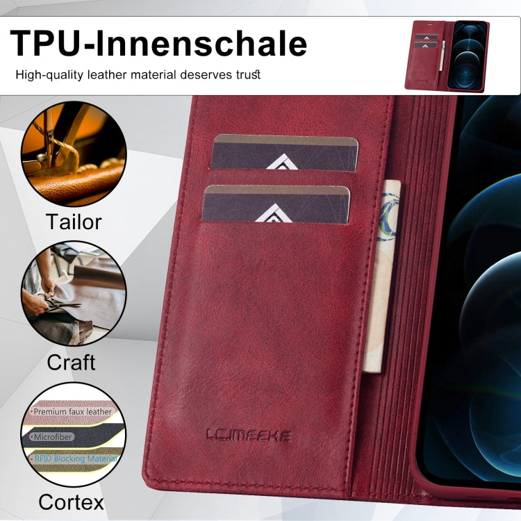 For iPhone 12 Pro/12 LC.IMEEKE RFID Anti-theft Leather Phone Case