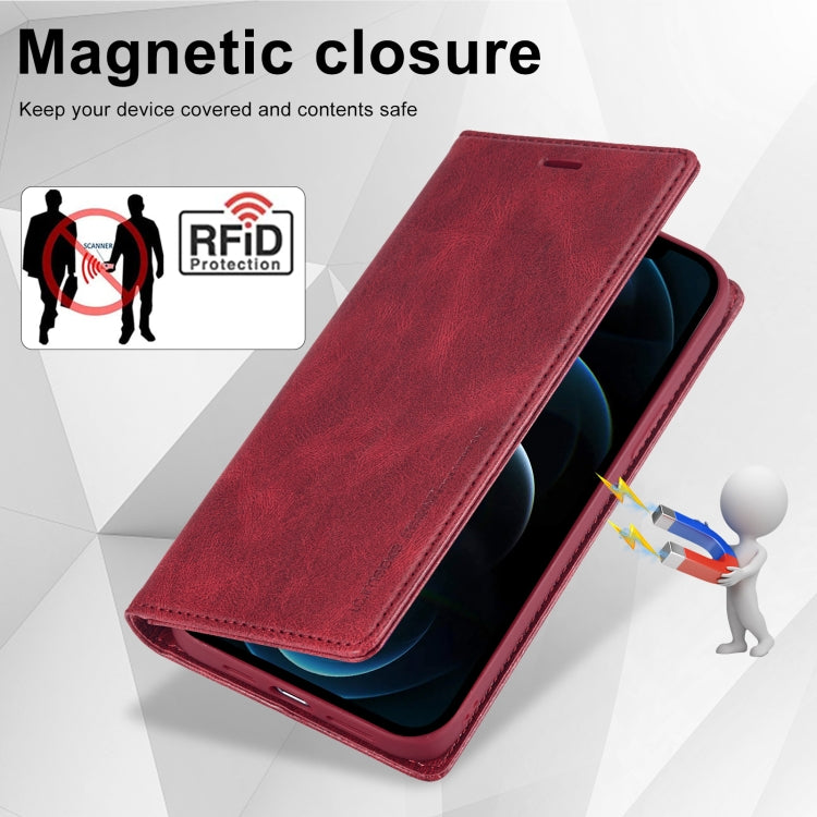 For iPhone 12 Pro/12 LC.IMEEKE RFID Anti-theft Leather Phone Case