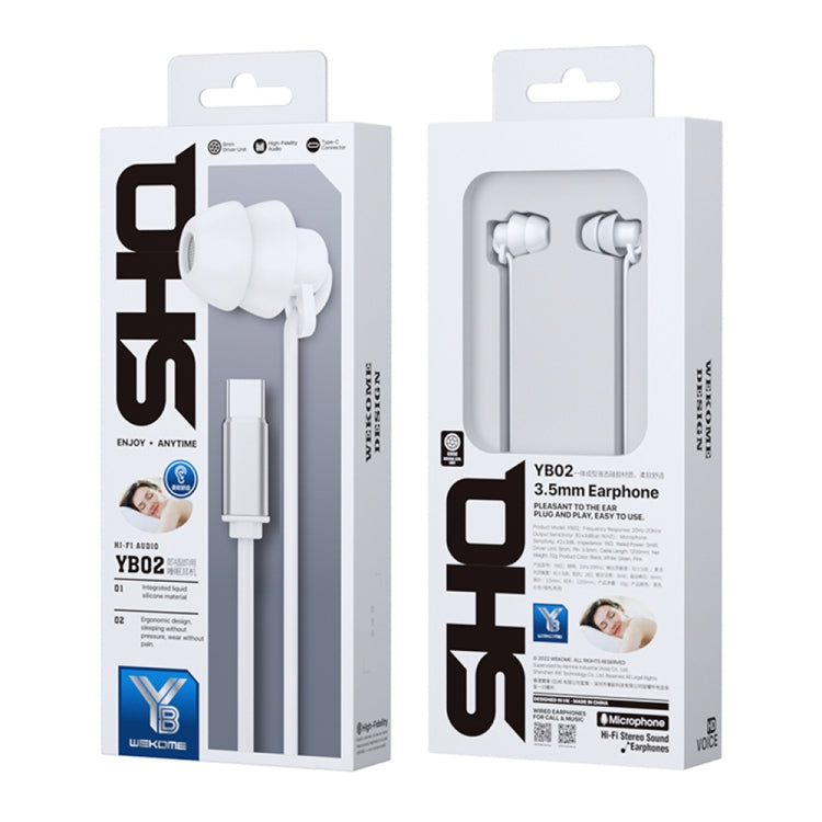 WEKOME YB02 SHQ Series In-Ear Sleep Wired Earphone, Plug Type:Type-C