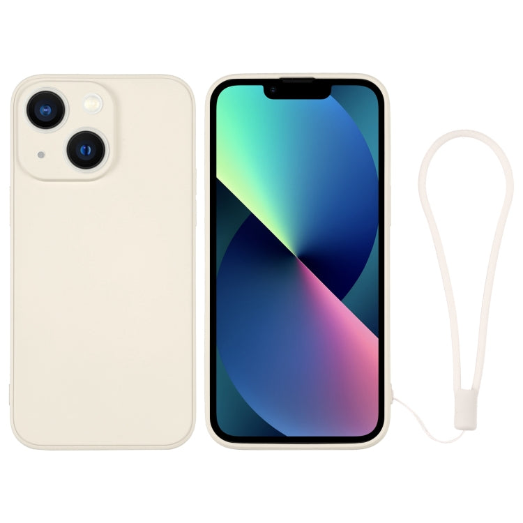 For iPhone 13 mini Silicone Phone Case with Wrist Strap