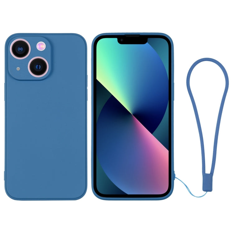 For iPhone 13 mini Silicone Phone Case with Wrist Strap