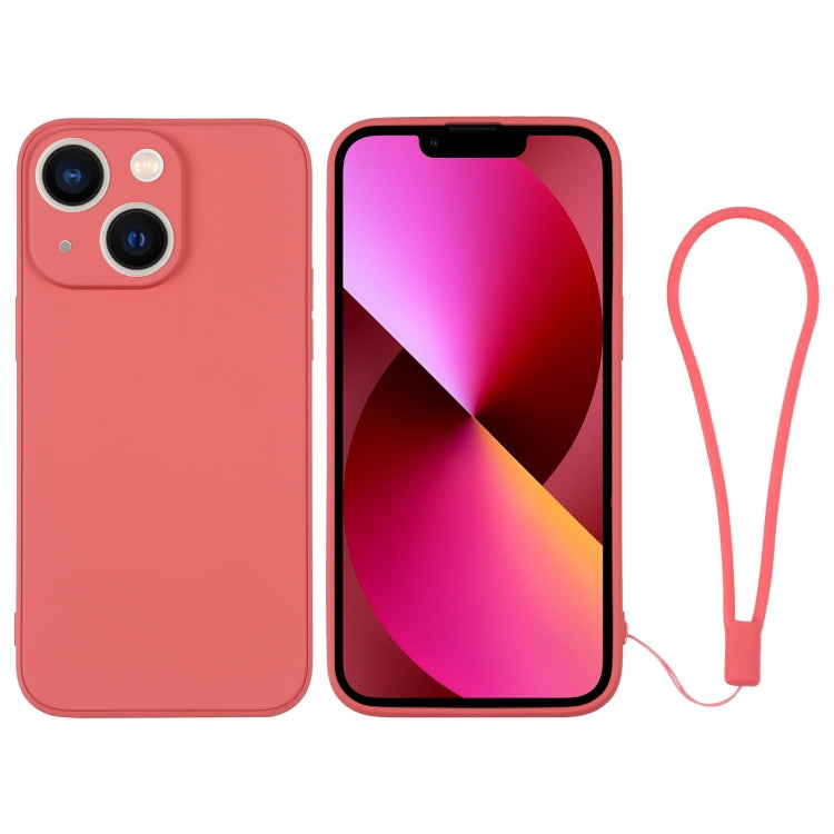 For iPhone 13 Silicone Phone Case with Wrist Strap