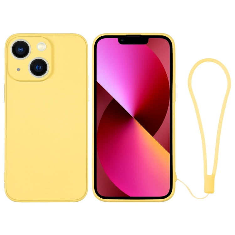 For iPhone 13 Silicone Phone Case with Wrist Strap