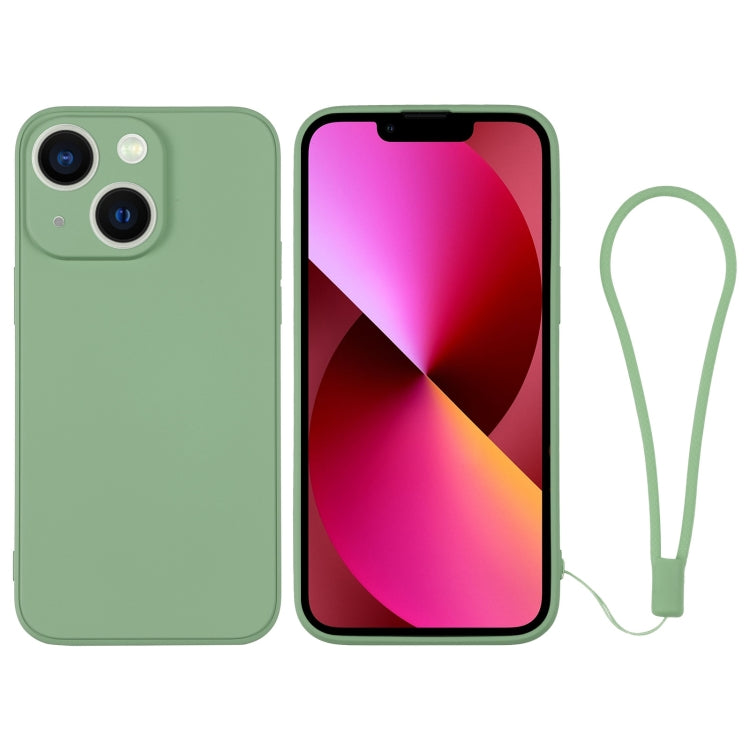 For iPhone 13 Silicone Phone Case with Wrist Strap