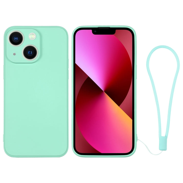 For iPhone 13 Silicone Phone Case with Wrist Strap