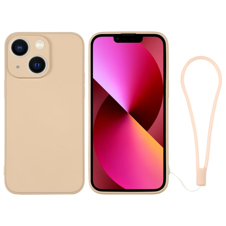 For iPhone 13 Silicone Phone Case with Wrist Strap