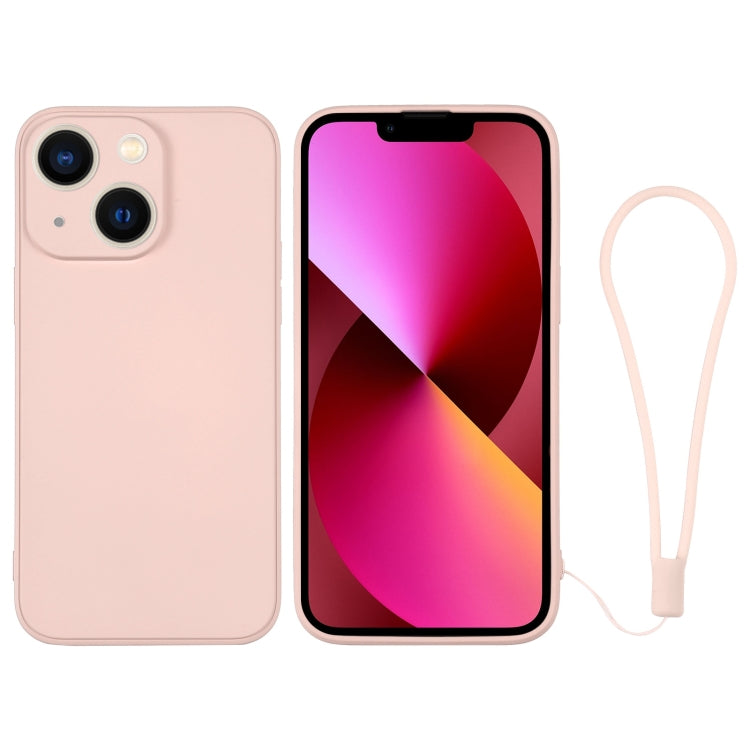For iPhone 13 Silicone Phone Case with Wrist Strap