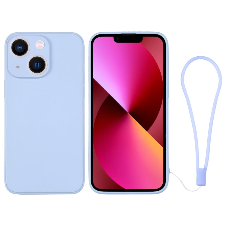 For iPhone 13 Silicone Phone Case with Wrist Strap