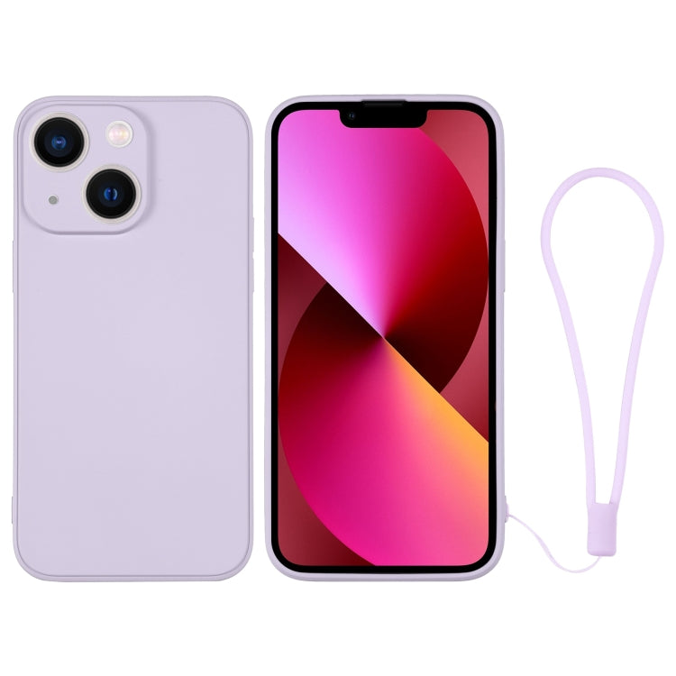 For iPhone 13 Silicone Phone Case with Wrist Strap