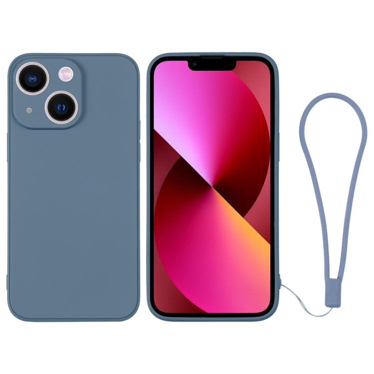 For iPhone 13 Silicone Phone Case with Wrist Strap