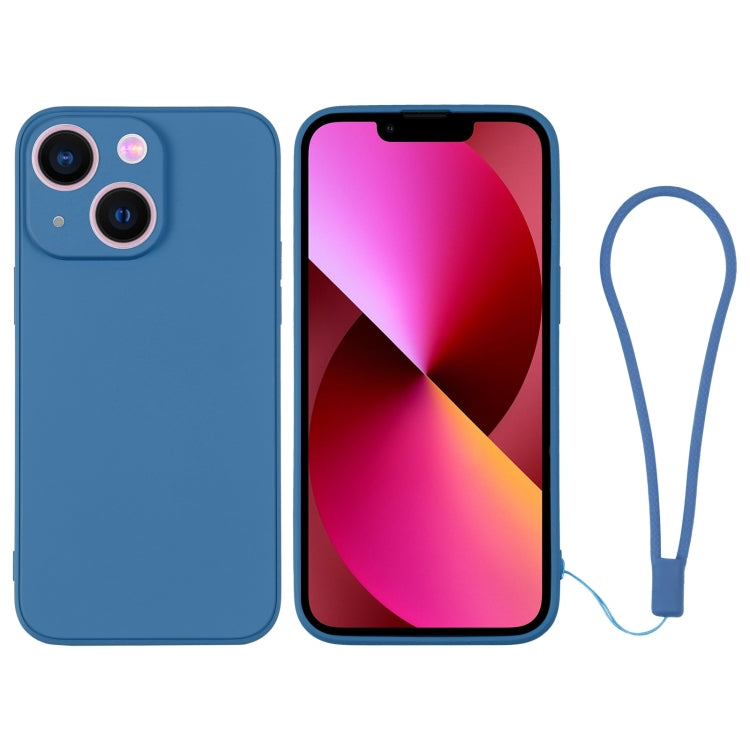 For iPhone 13 Silicone Phone Case with Wrist Strap