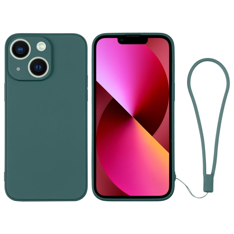 For iPhone 13 Silicone Phone Case with Wrist Strap