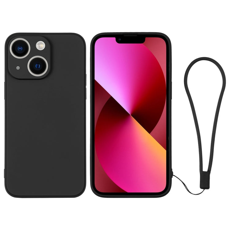 For iPhone 13 Silicone Phone Case with Wrist Strap