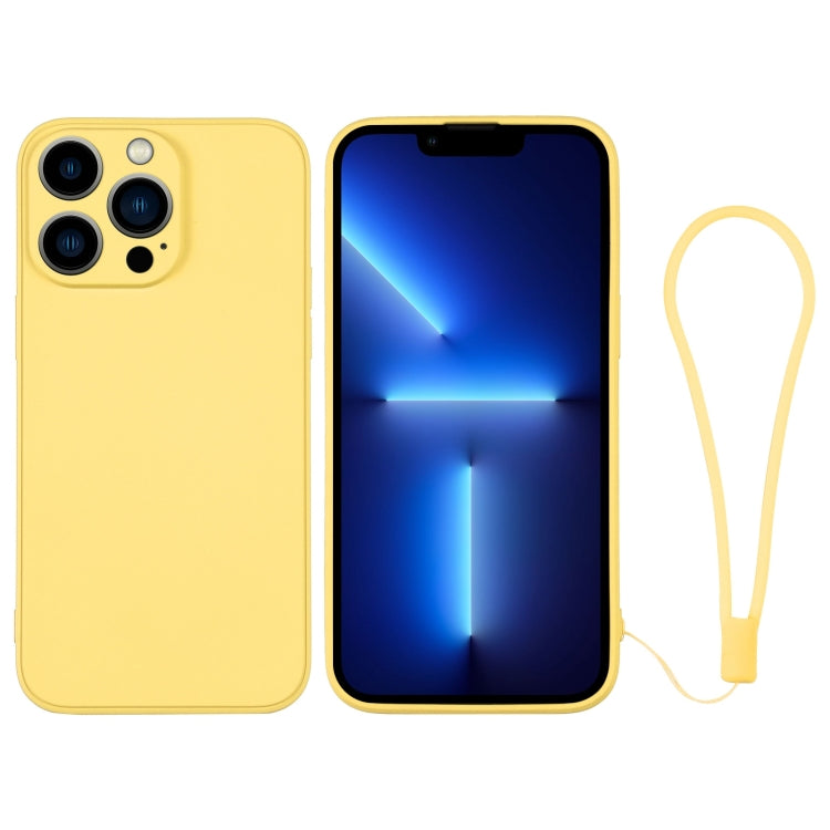 For iPhone 13 Pro Silicone Phone Case with Wrist Strap