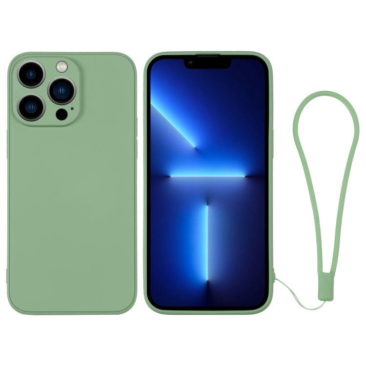For iPhone 13 Pro Silicone Phone Case with Wrist Strap