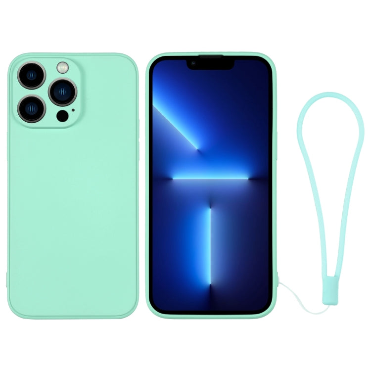 For iPhone 13 Pro Silicone Phone Case with Wrist Strap