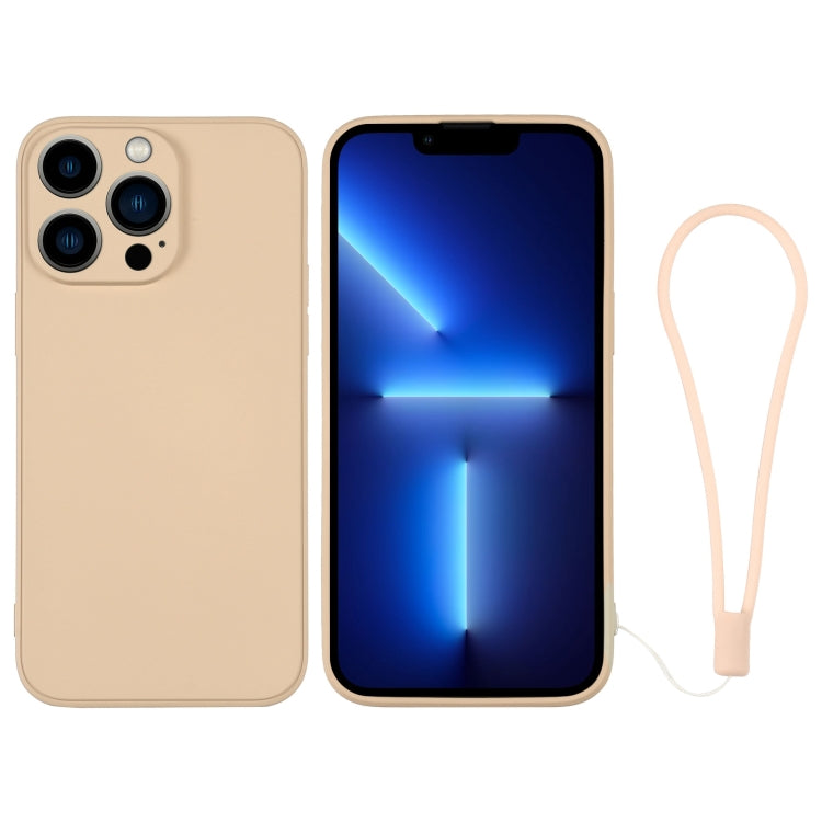 For iPhone 13 Pro Silicone Phone Case with Wrist Strap