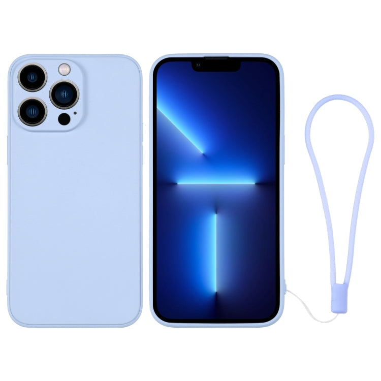 For iPhone 13 Pro Silicone Phone Case with Wrist Strap
