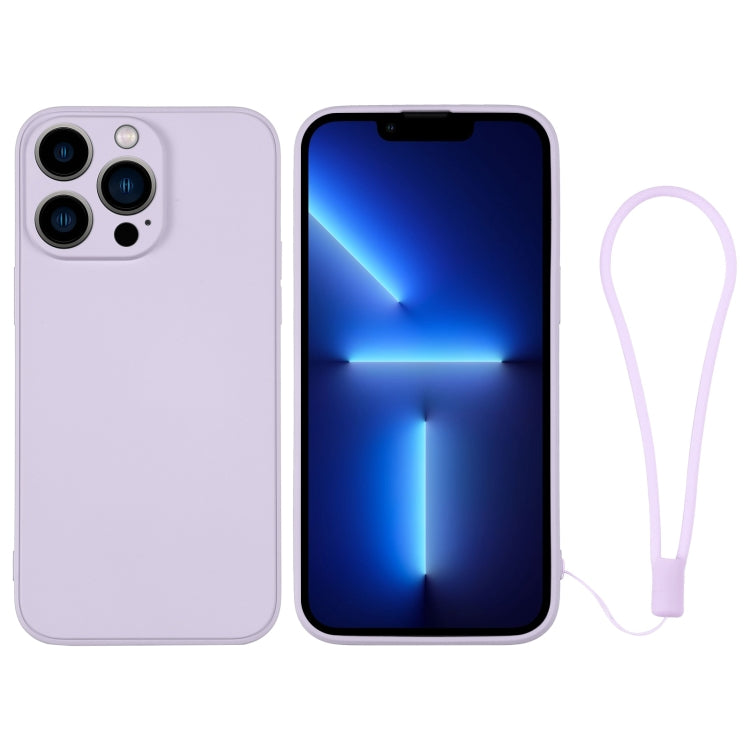 For iPhone 13 Pro Silicone Phone Case with Wrist Strap