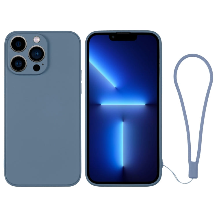 For iPhone 13 Pro Silicone Phone Case with Wrist Strap