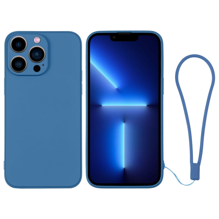 For iPhone 13 Pro Silicone Phone Case with Wrist Strap