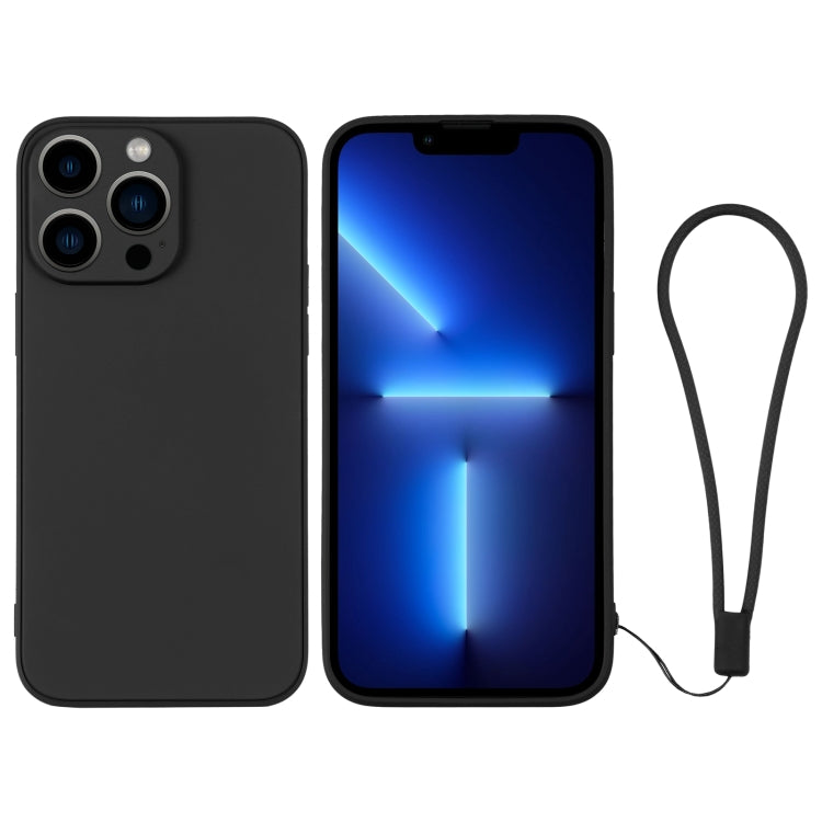 For iPhone 13 Pro Silicone Phone Case with Wrist Strap