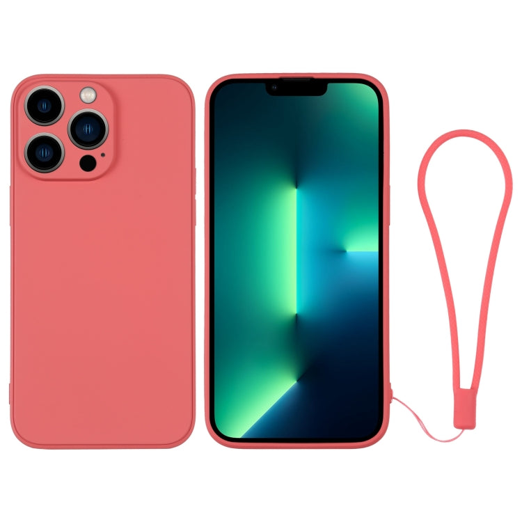 For iPhone 13 Pro Max Silicone Phone Case with Wrist Strap
