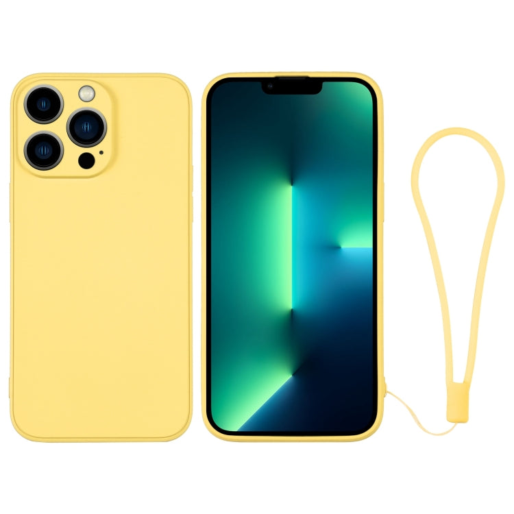 For iPhone 13 Pro Max Silicone Phone Case with Wrist Strap