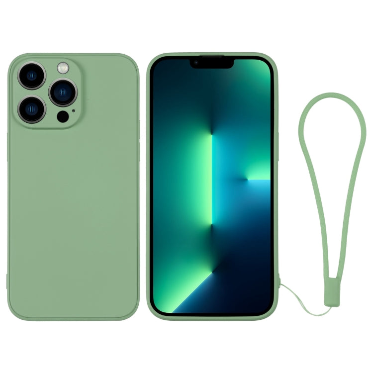 For iPhone 13 Pro Max Silicone Phone Case with Wrist Strap