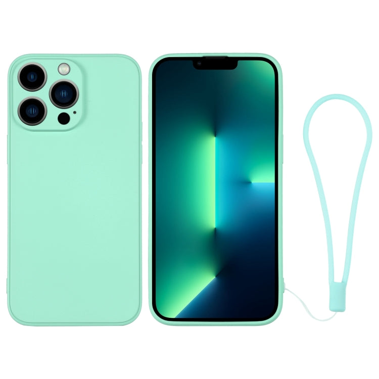 For iPhone 13 Pro Max Silicone Phone Case with Wrist Strap
