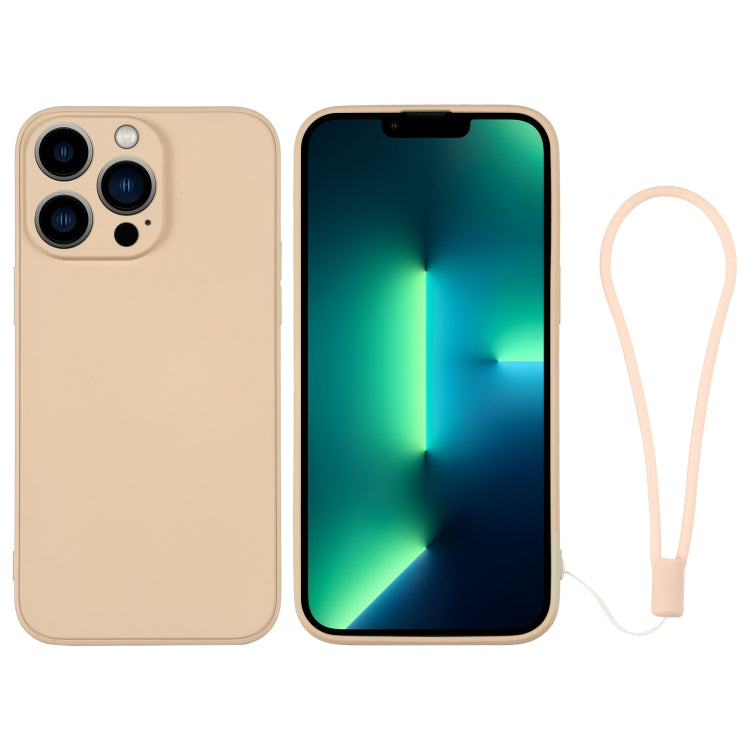 For iPhone 13 Pro Max Silicone Phone Case with Wrist Strap