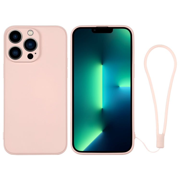For iPhone 13 Pro Max Silicone Phone Case with Wrist Strap