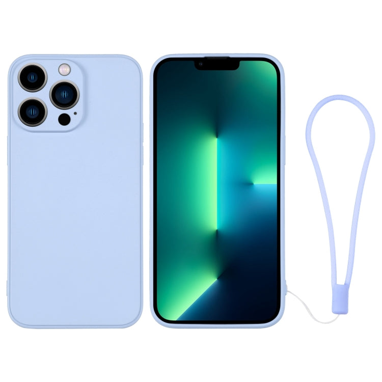 For iPhone 13 Pro Max Silicone Phone Case with Wrist Strap