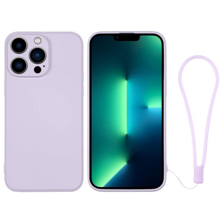 For iPhone 13 Pro Max Silicone Phone Case with Wrist Strap