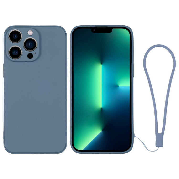For iPhone 13 Pro Max Silicone Phone Case with Wrist Strap