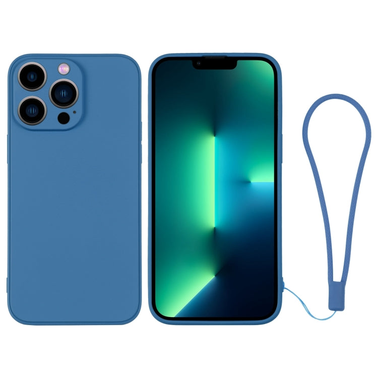 For iPhone 13 Pro Max Silicone Phone Case with Wrist Strap