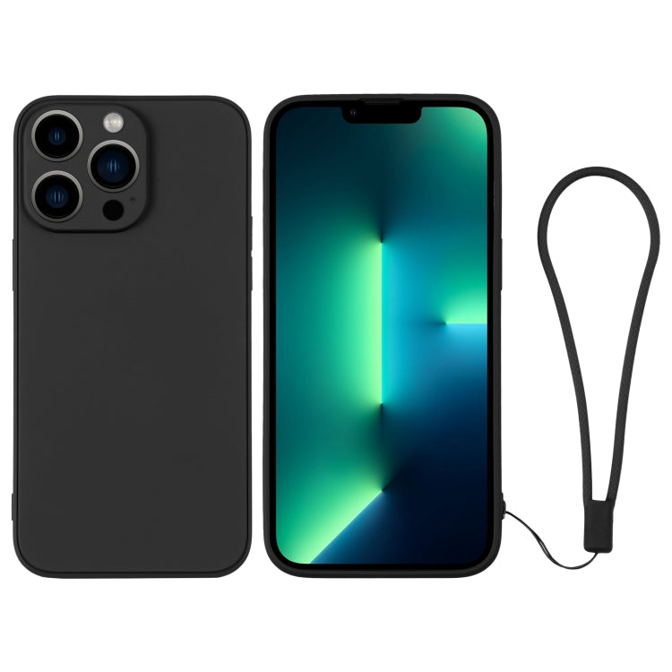 For iPhone 13 Pro Max Silicone Phone Case with Wrist Strap