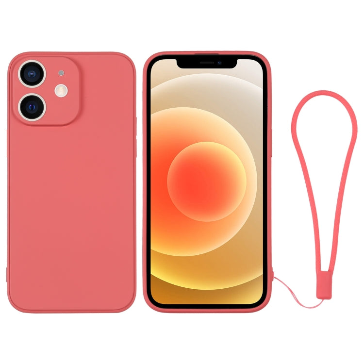 For iPhone 12 Silicone Phone Case with Wrist Strap