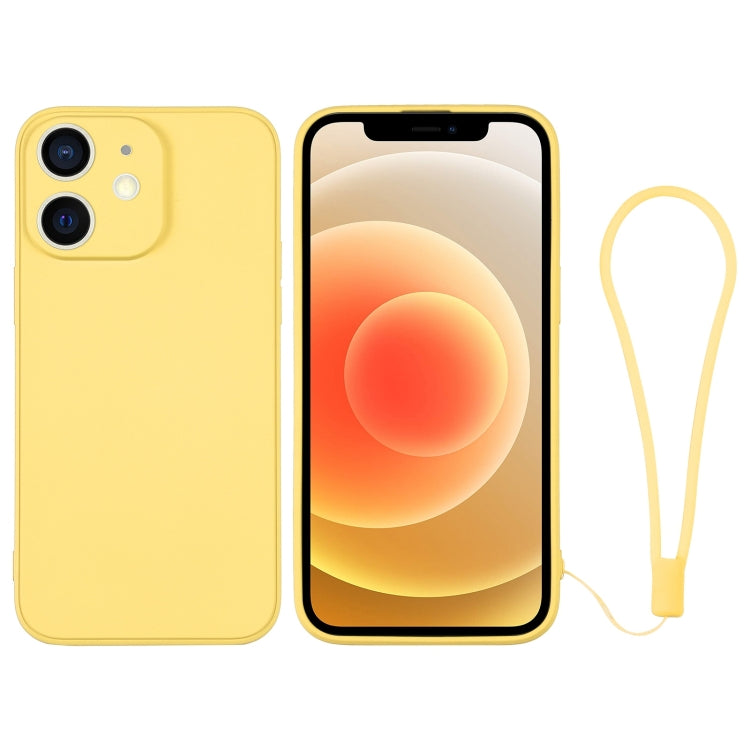For iPhone 12 Silicone Phone Case with Wrist Strap