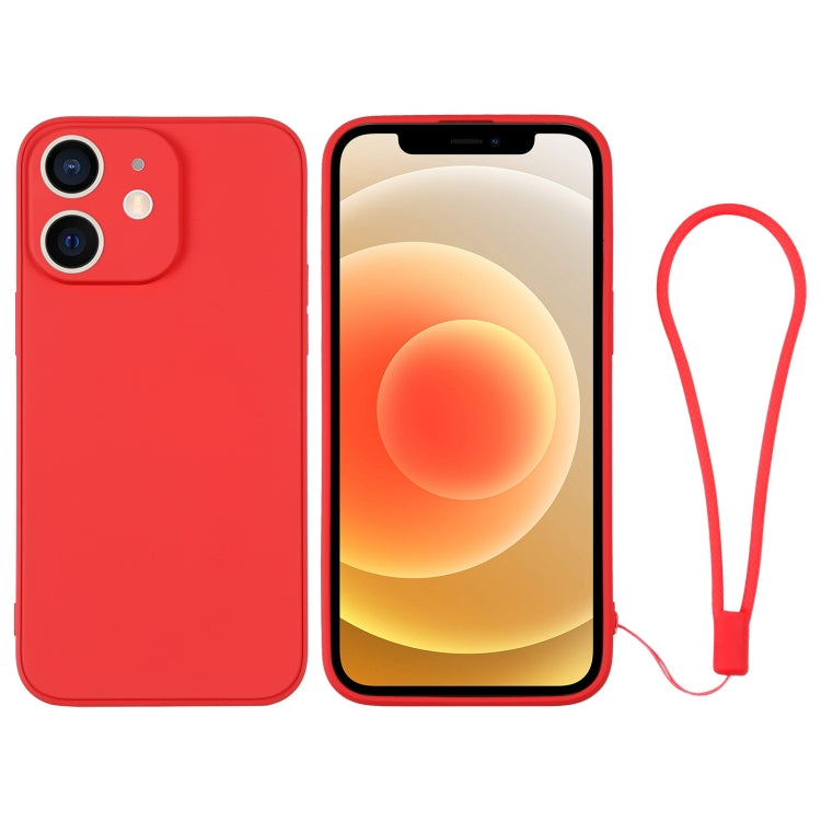 For iPhone 12 Silicone Phone Case with Wrist Strap