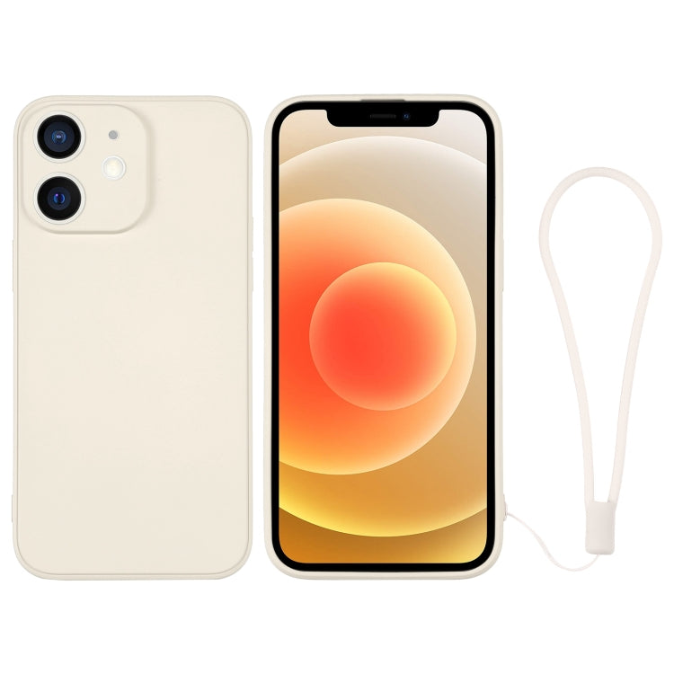 For iPhone 12 Silicone Phone Case with Wrist Strap