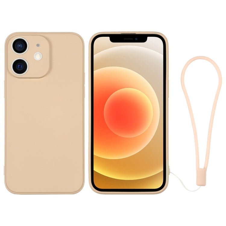 For iPhone 12 Silicone Phone Case with Wrist Strap