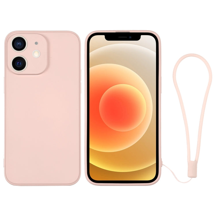 For iPhone 12 Silicone Phone Case with Wrist Strap