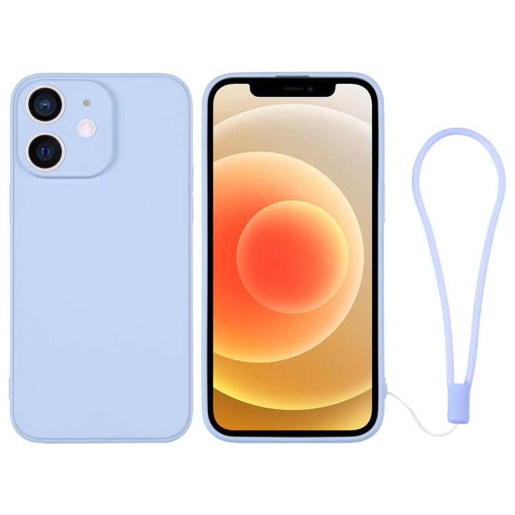 For iPhone 12 Silicone Phone Case with Wrist Strap