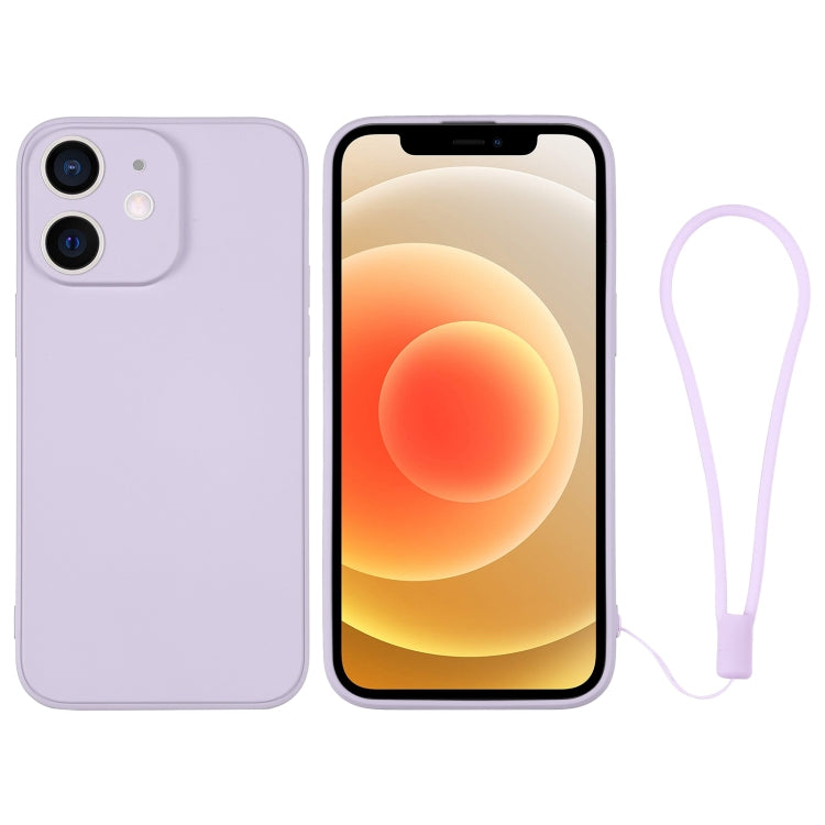 For iPhone 12 Silicone Phone Case with Wrist Strap