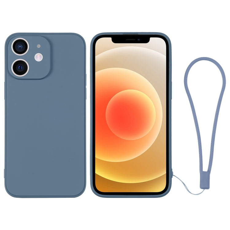 For iPhone 12 Silicone Phone Case with Wrist Strap