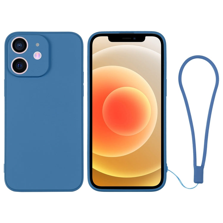 For iPhone 12 Silicone Phone Case with Wrist Strap